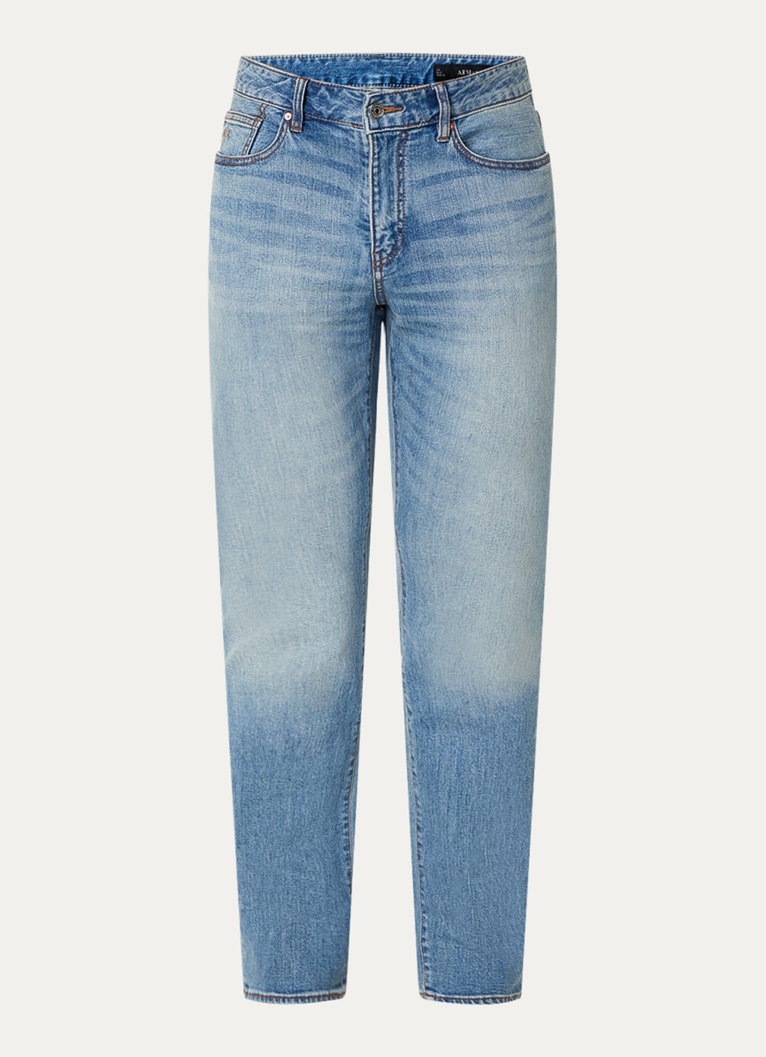 Armani Slim fit jeans met lichte wassing - voorkant indigo