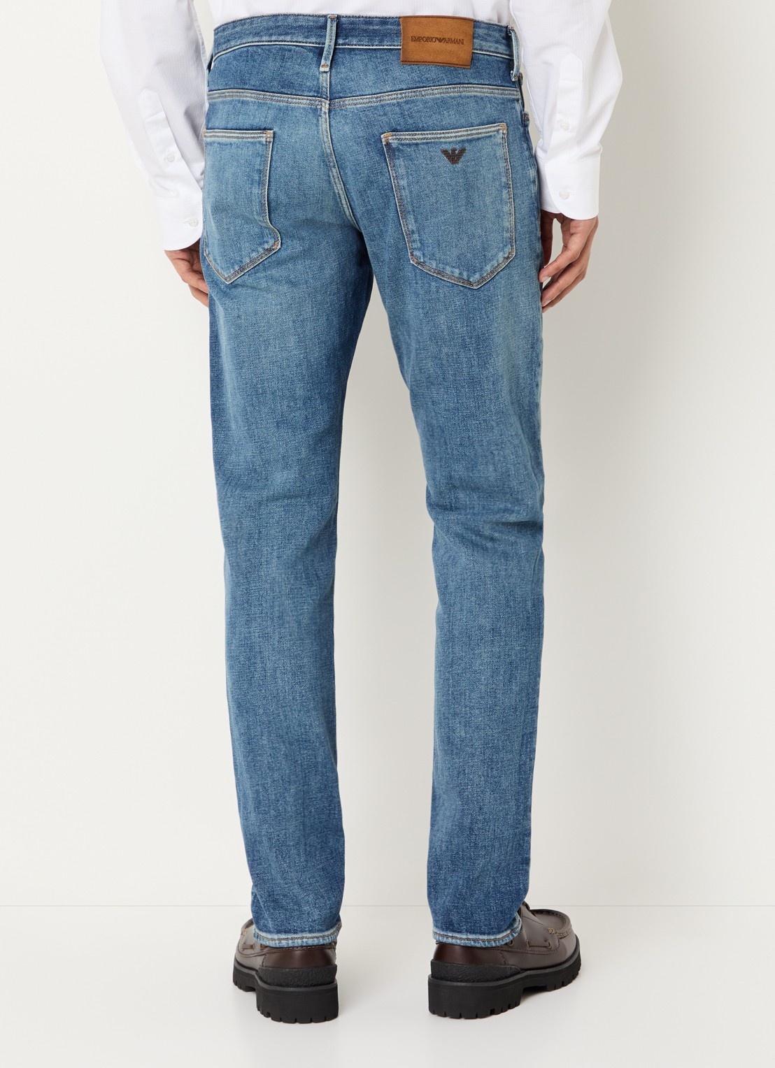 Armani Slim fit jeans met medium wassing en steekzakken - achterkant 3 indigo