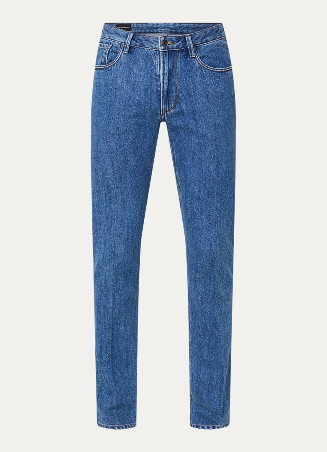 Armani Slim fit jeans met medium wassing - voorkant 4 indigo