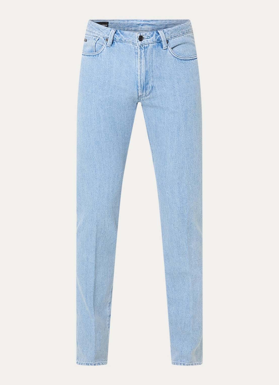 Armani Slim fit jeans met medium wassing - voorkant lichtblauw