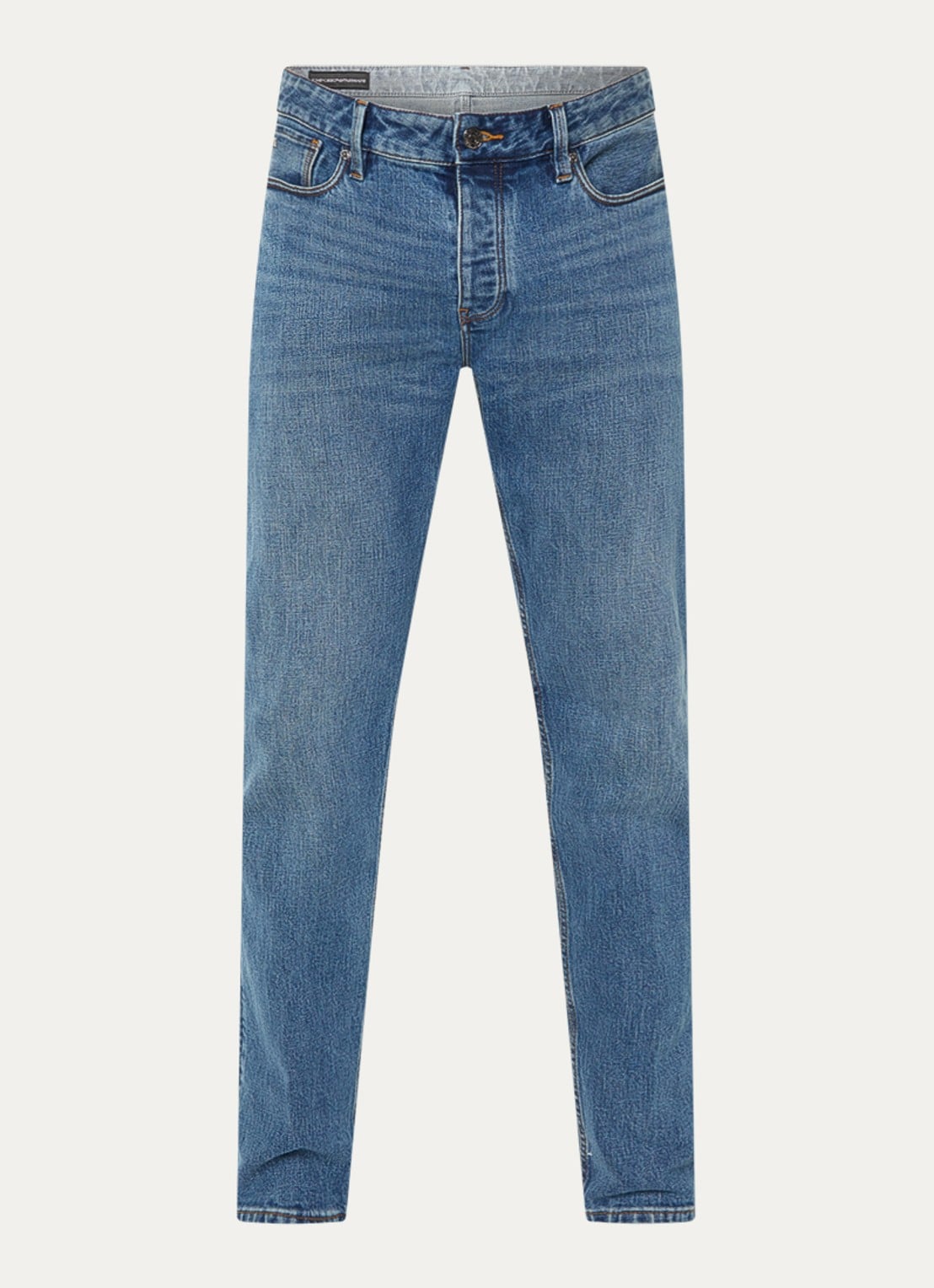 Armani Slim fit jeans met medium wassing - voorkant 2 indigo