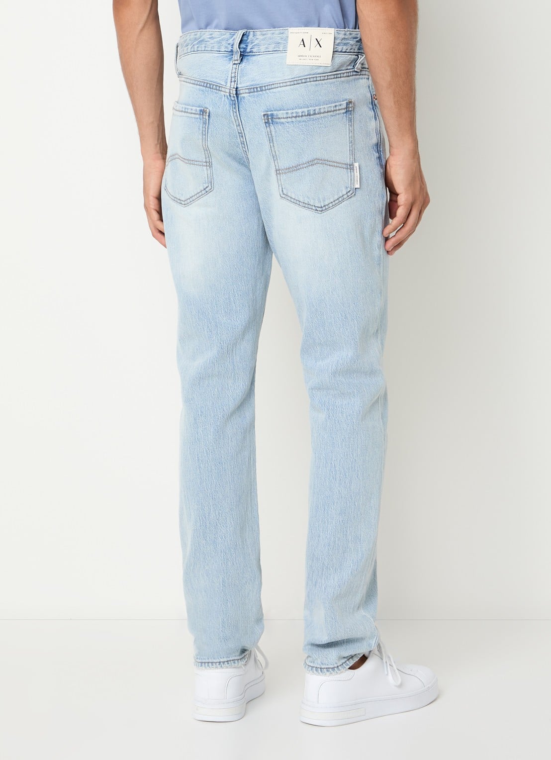 Armani Slim fit jeans met steekzakken - achterkant 5 lichtblauw