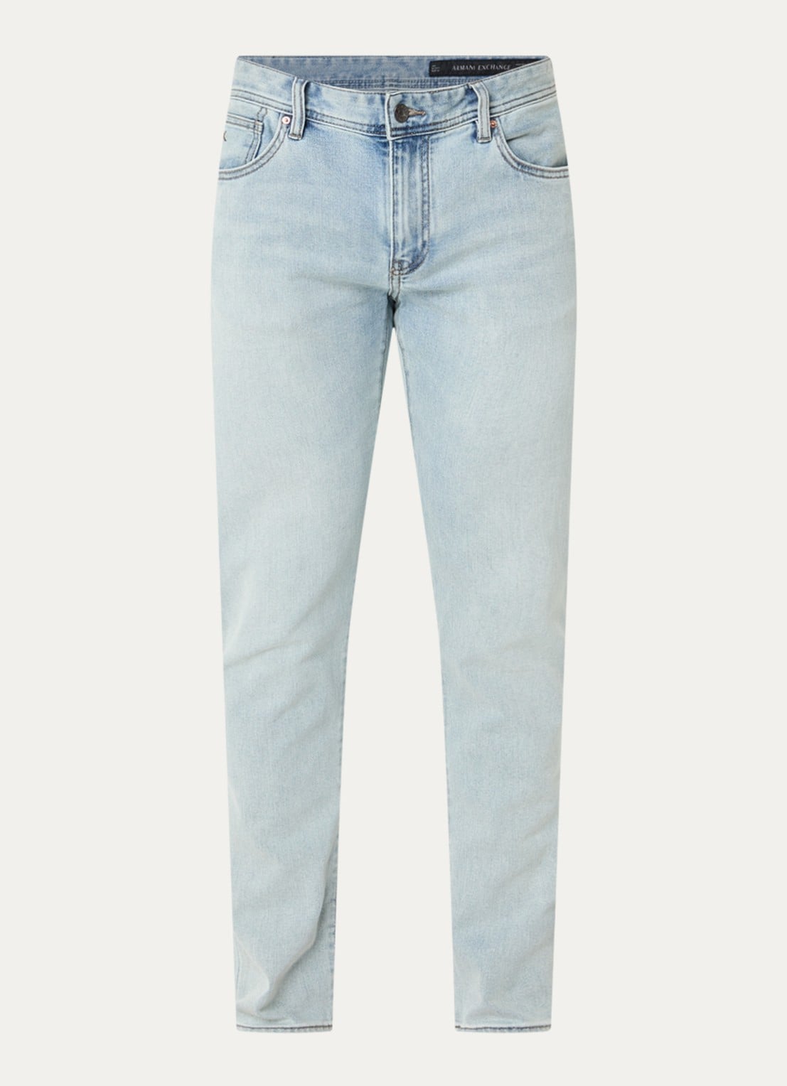Armani Slim fit jeans met steekzakken - voorkant 3 lichtblauw
