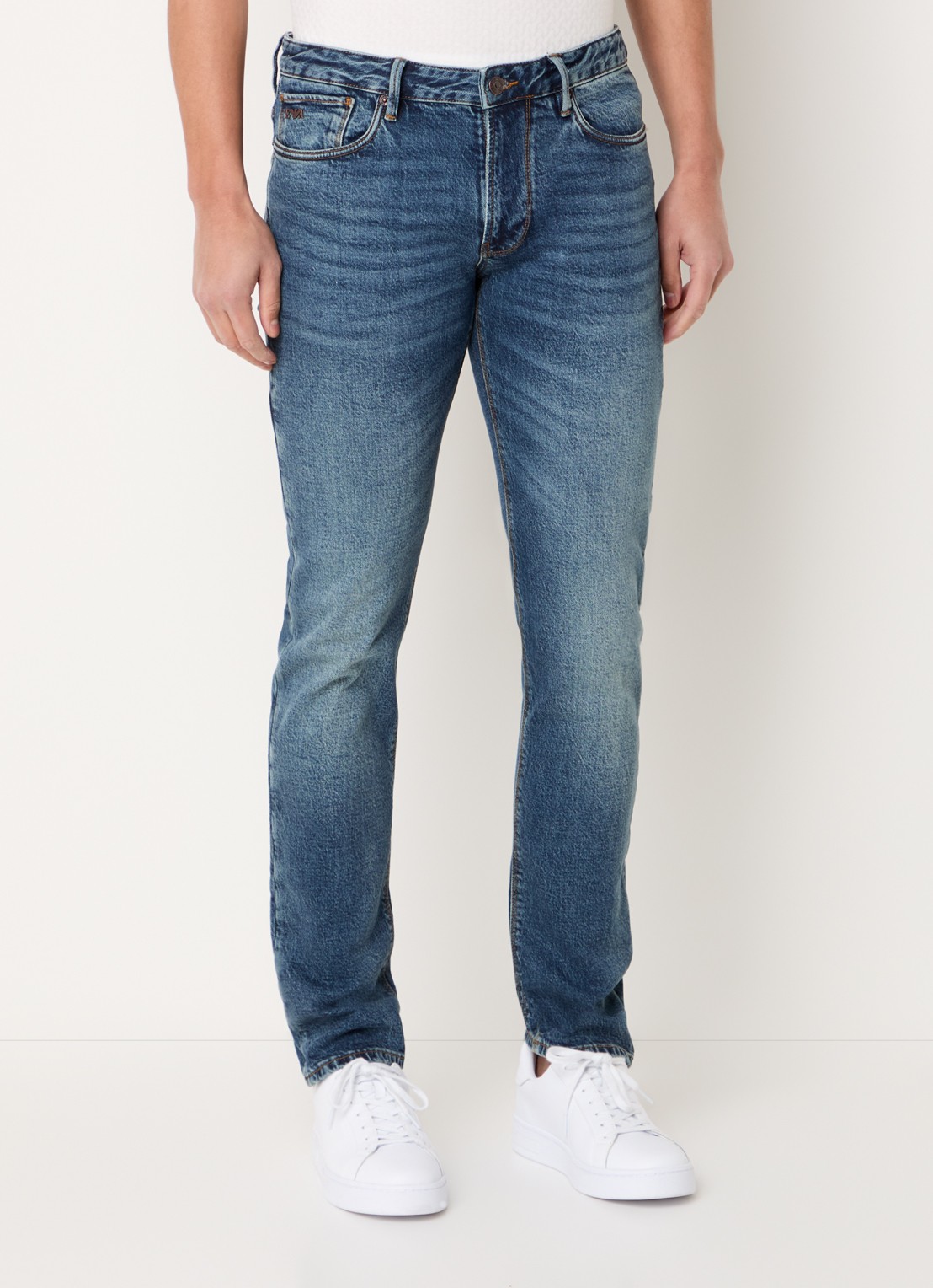 Armani Slim fit jeans met steekzakken - detail 4 indigo