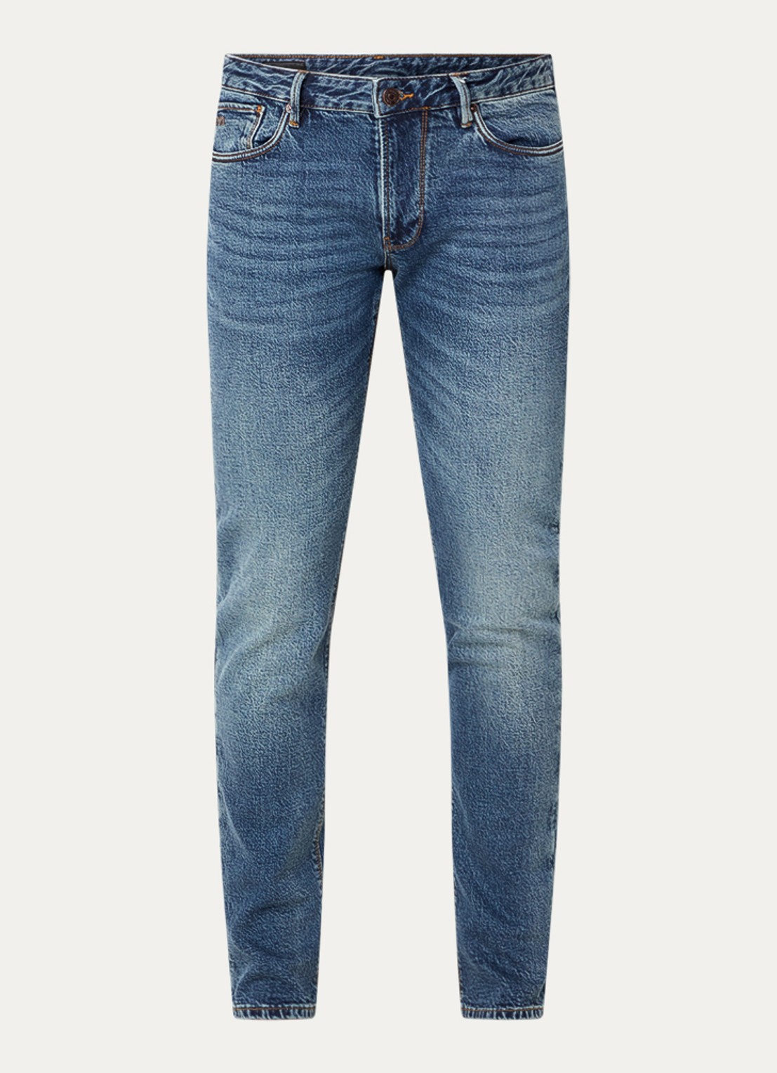 Armani Slim fit jeans met steekzakken - voorkant indigo