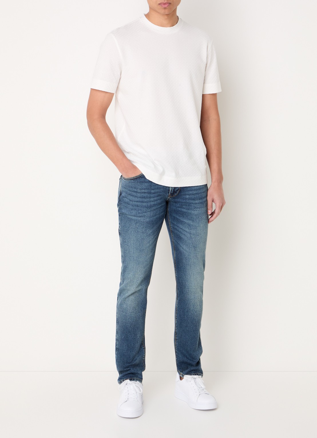 Armani Slim fit jeans met steekzakken - voorkant 2 indigo