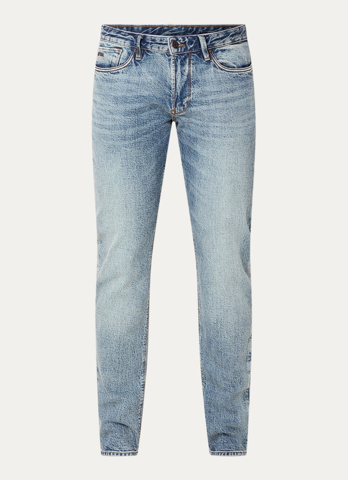 Armani Slim fit jeans met steekzakken - voorkant 4 lichtblauw