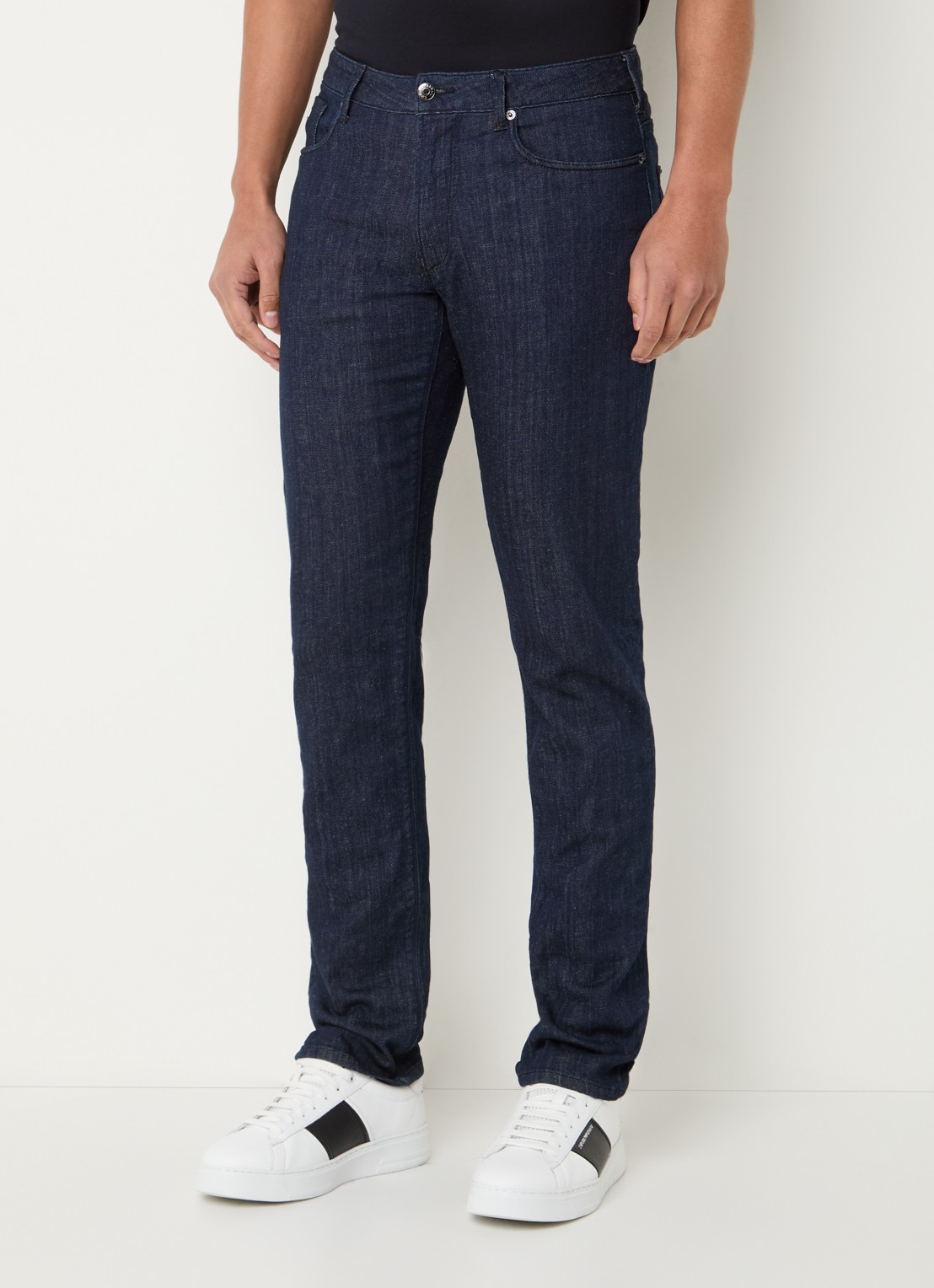 Armani Slim fit jeans met steekzakken - detail blauw