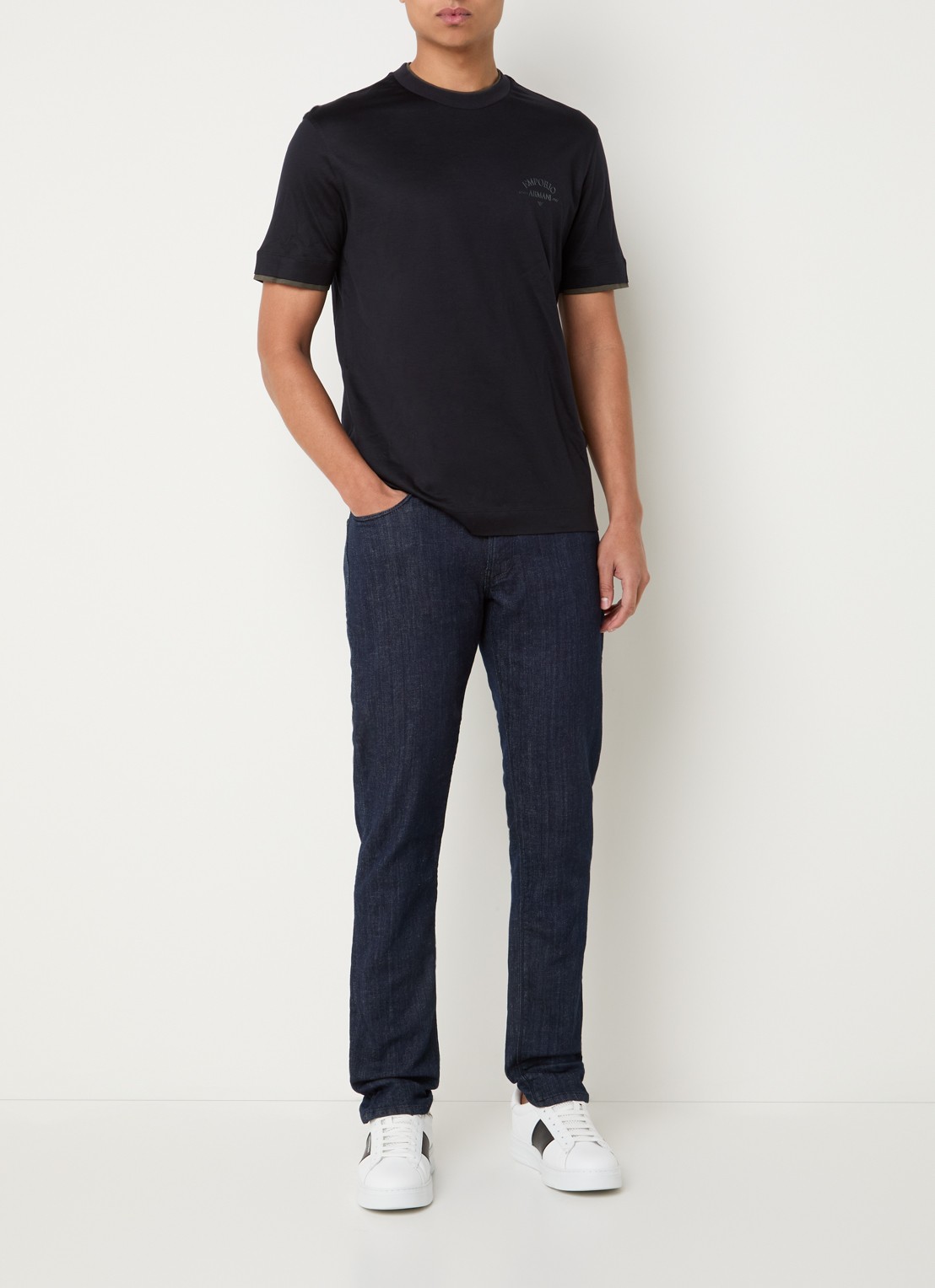 Armani Slim fit jeans met steekzakken - voorkant 4 blauw