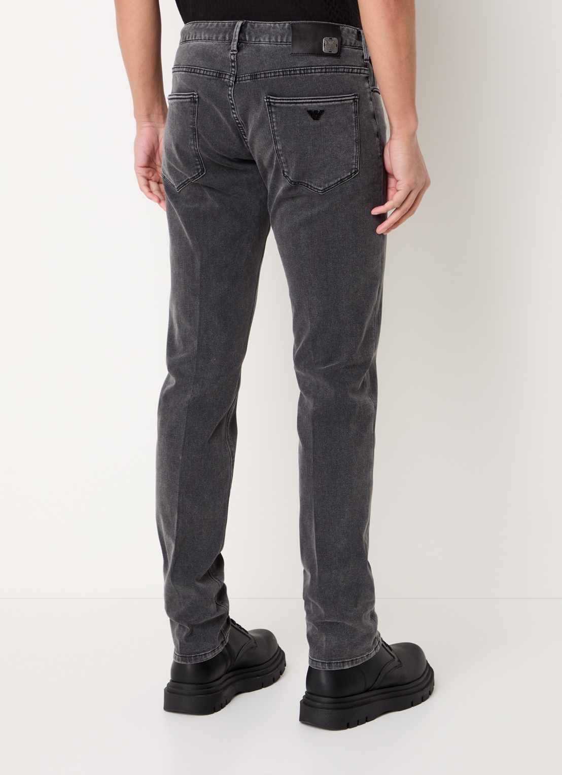 Armani Slim fit jeans met steekzakken - achterkant 5 lichtgrijs
