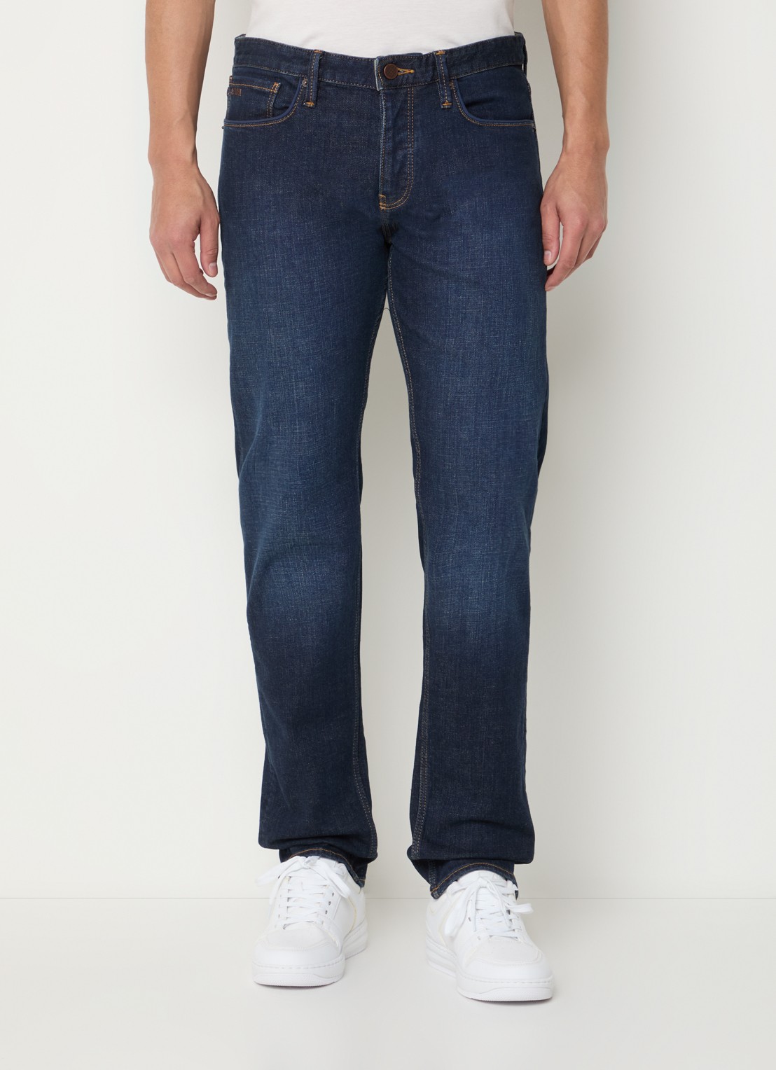 Armani Slim fit jeans met steekzakken - detail 2 donkerblauw