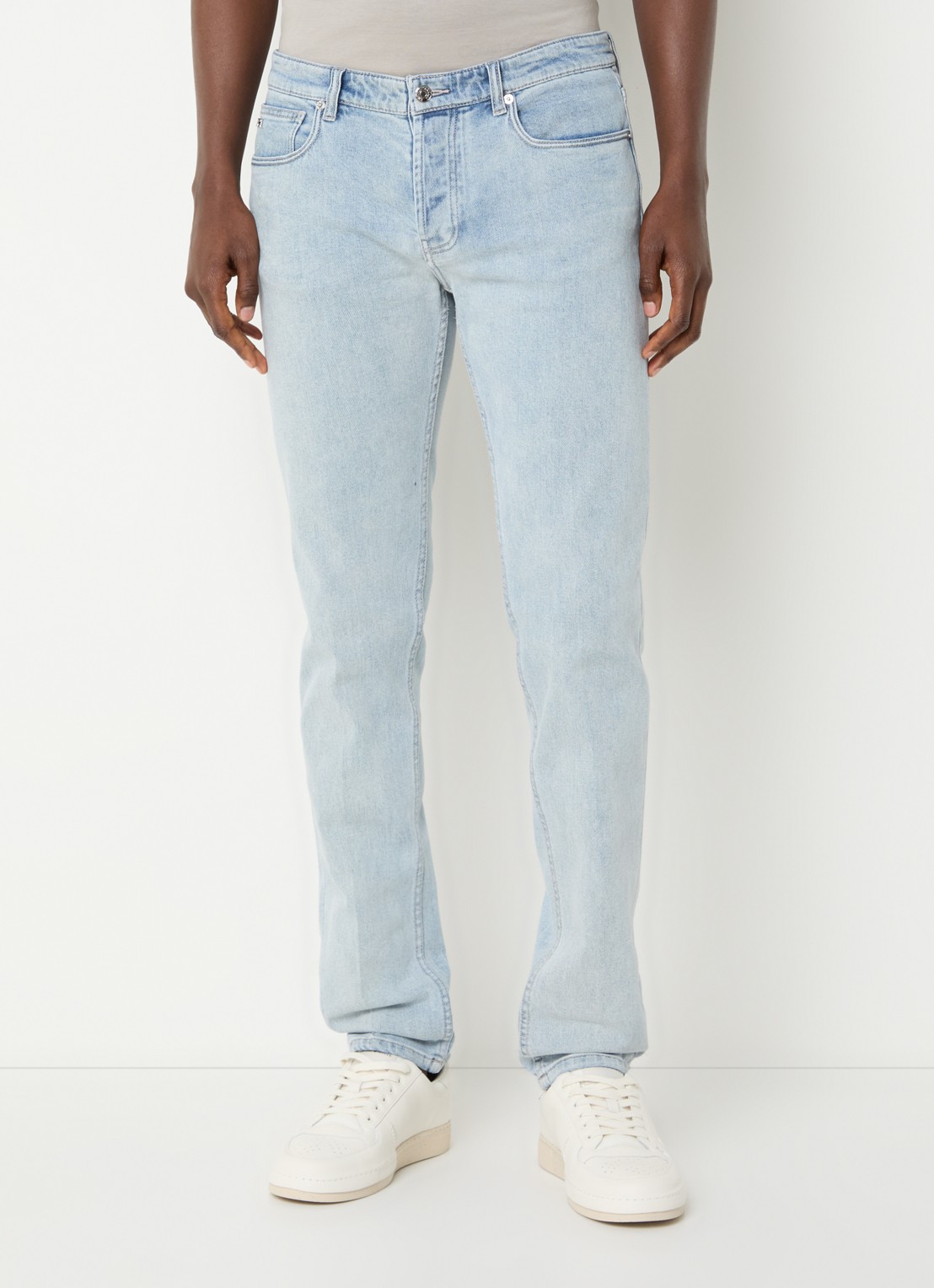 Armani Slim fit jeans met steekzakken - detail lichtblauw