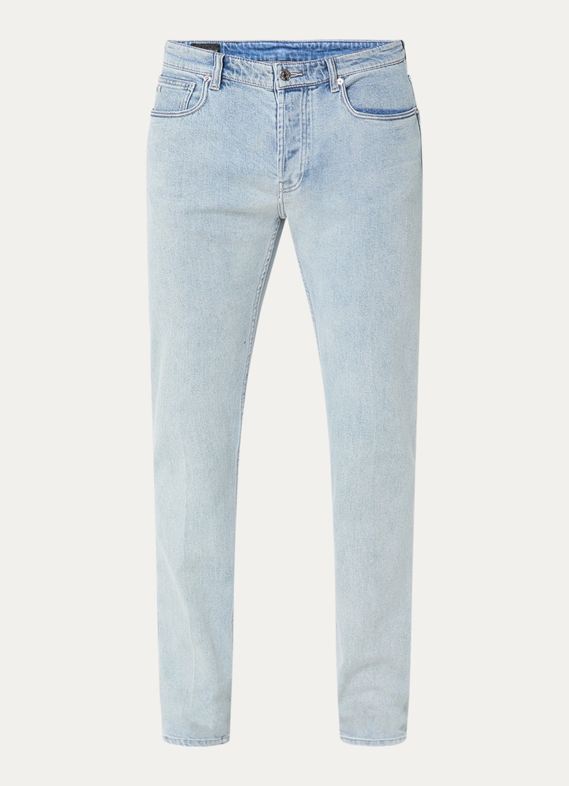 Armani Slim fit jeans met steekzakken - voorkant 3 lichtblauw