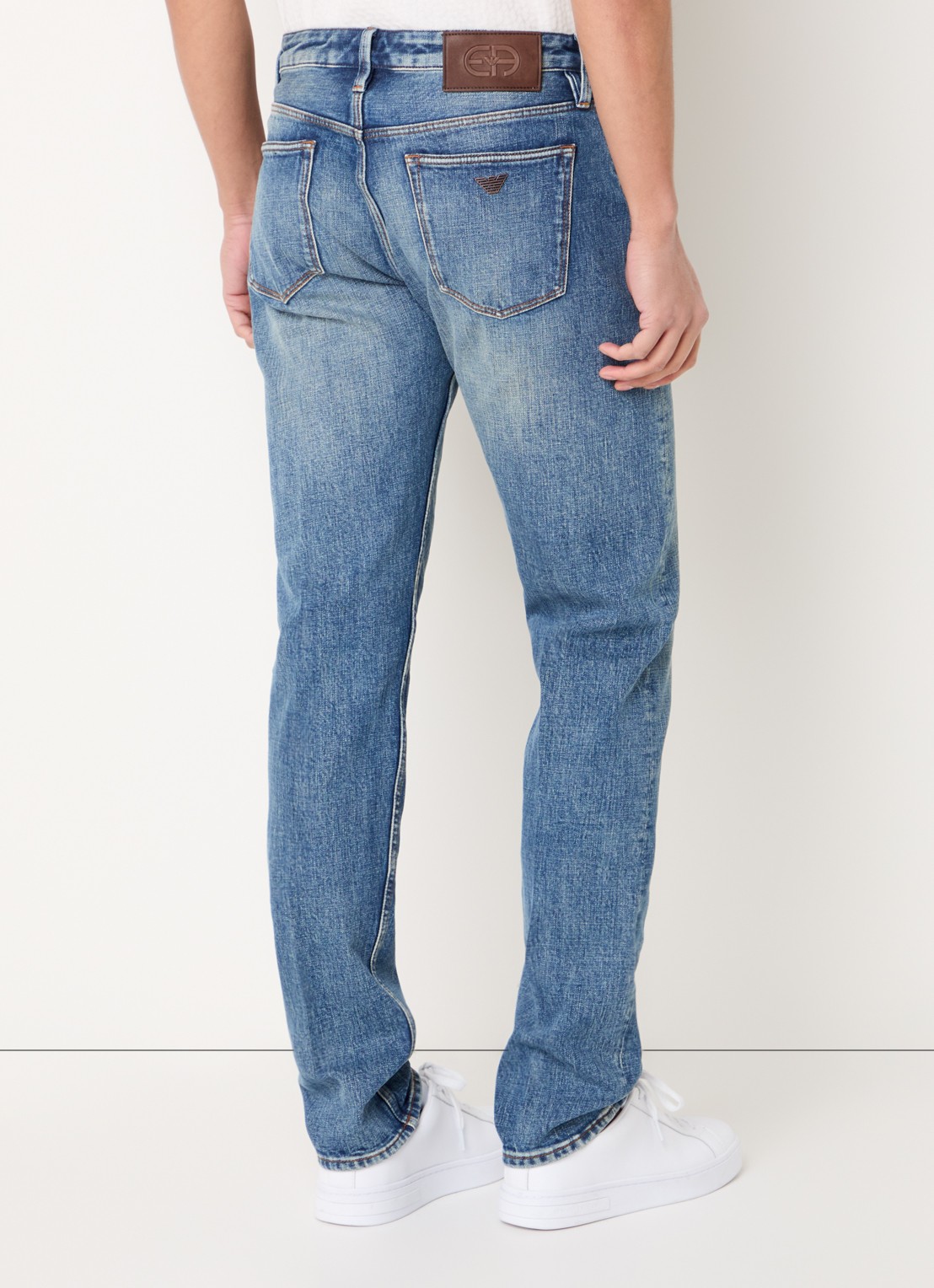 Armani Slim fit jeans met steekzakken - achterkant 5 indigo