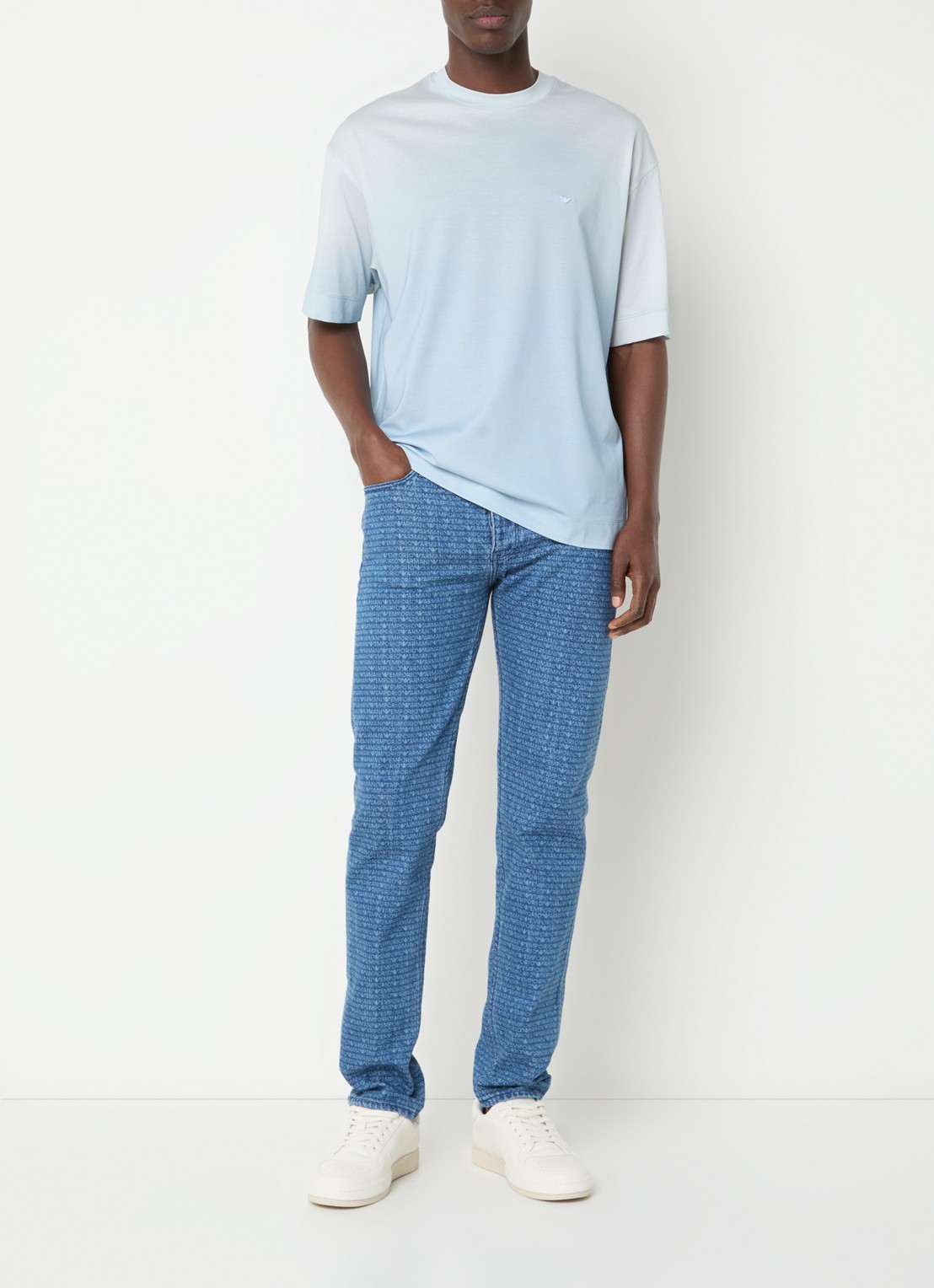 Armani Slim fit jeans met steekzakken - voorkant 5 blauw