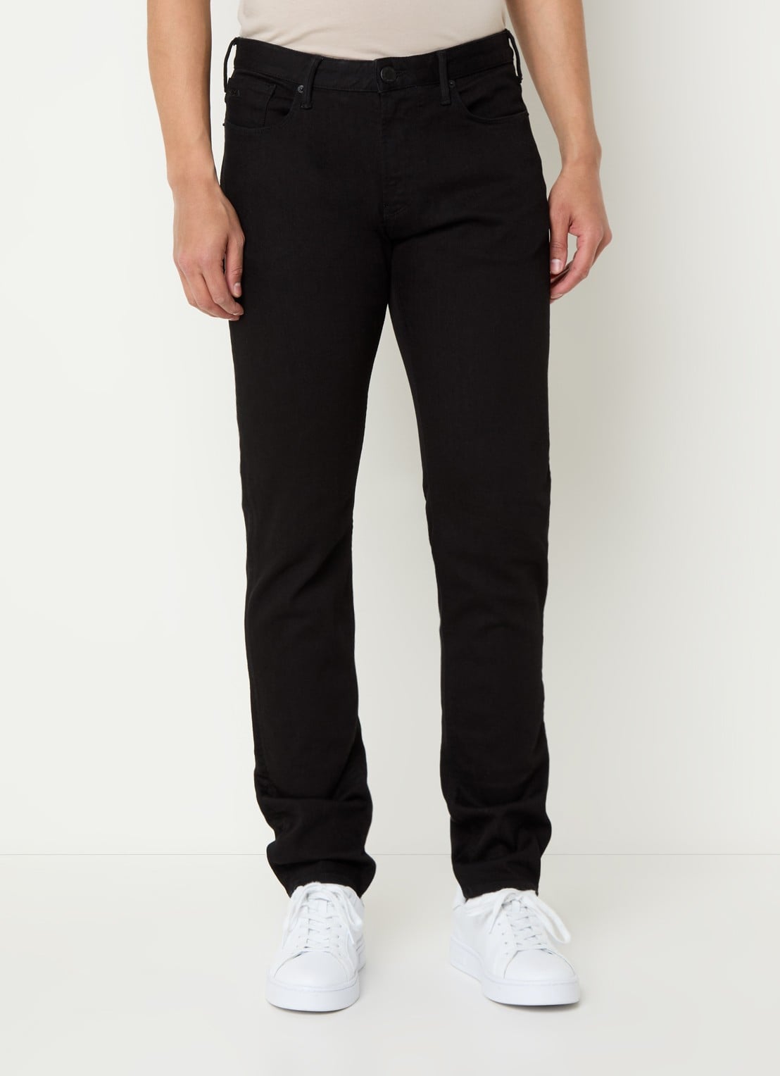 Armani Slim fit jeans met steekzakken - detail diepzwart