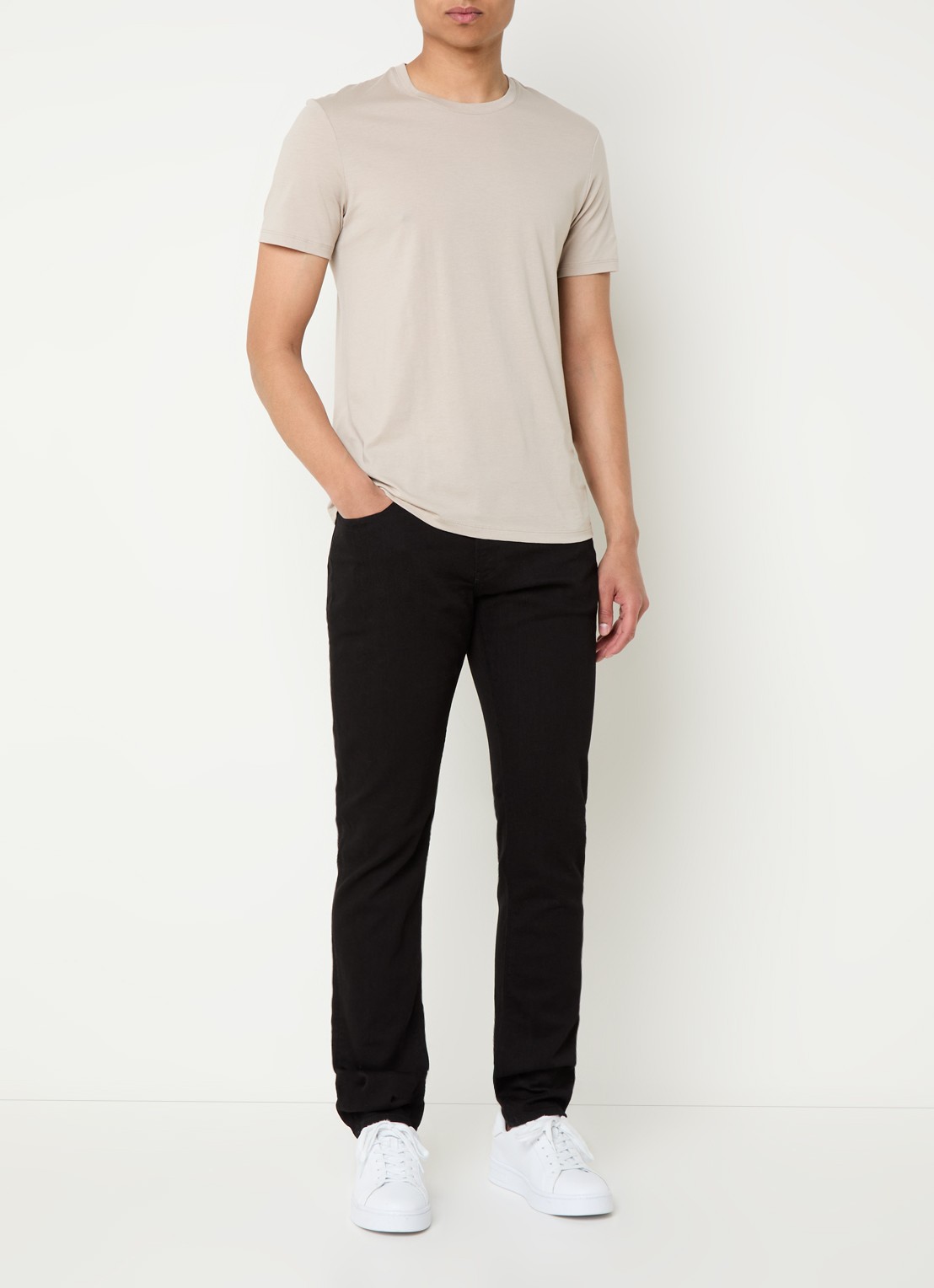 Armani Slim fit jeans met steekzakken - voorkant 4 diepzwart