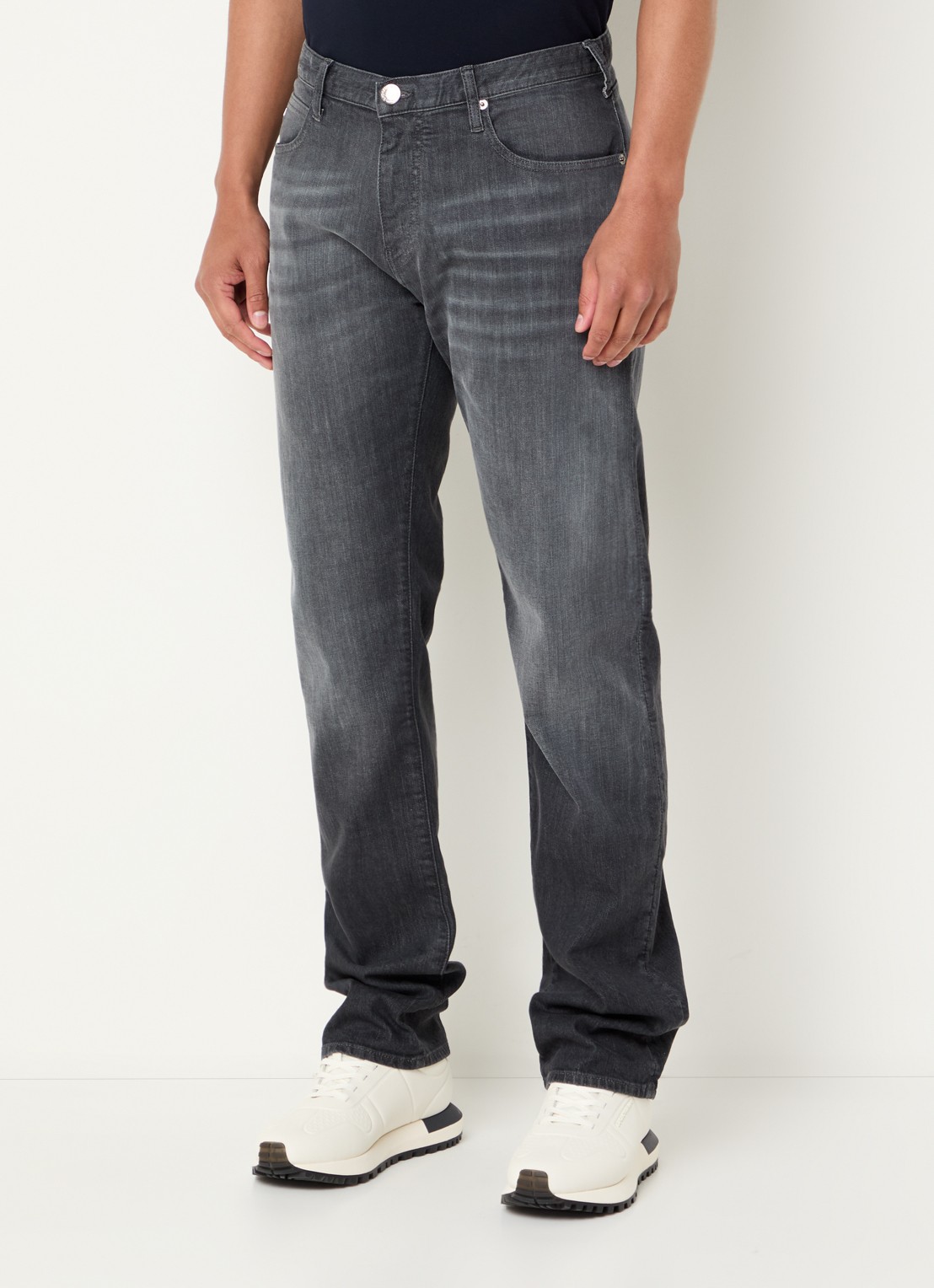 Armani Slim fit jeans met steekzakken - detail 3 grijs