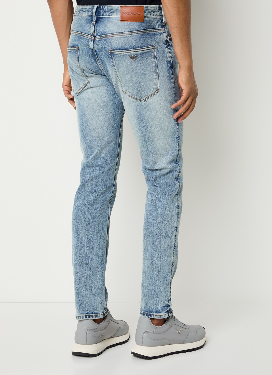 Armani Slim fit jeans met steekzakken - achterkant 5 turquoise
