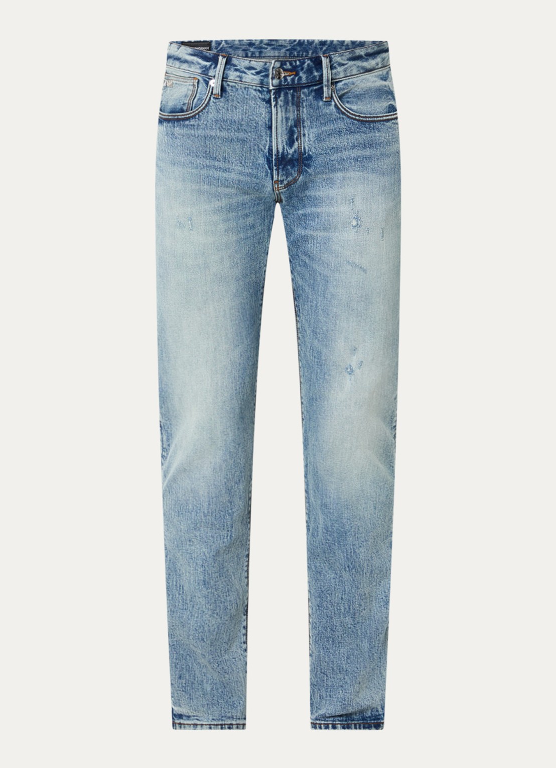 Armani Slim fit jeans met steekzakken - voorkant 3 turquoise