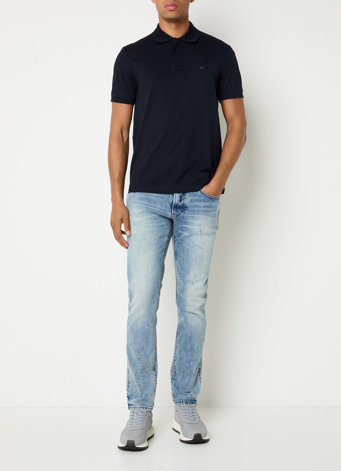 Armani Slim fit jeans met steekzakken - voorkant 4 turquoise