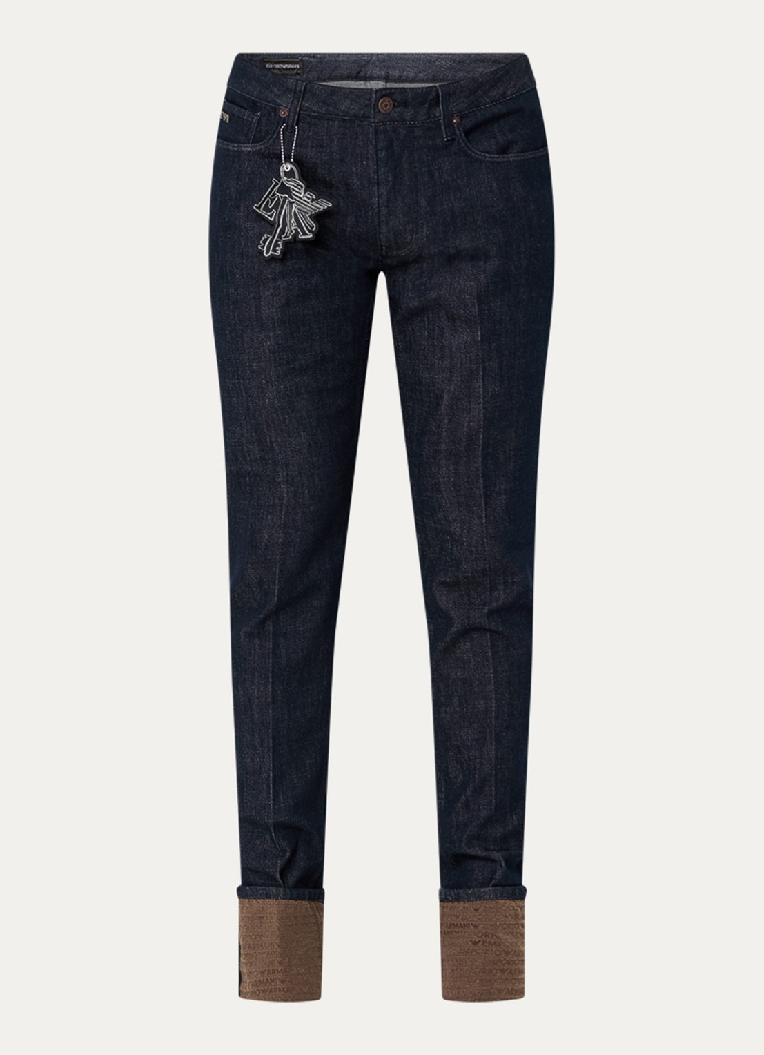 Armani Slim fit jeans met steekzakken - voorkant paars