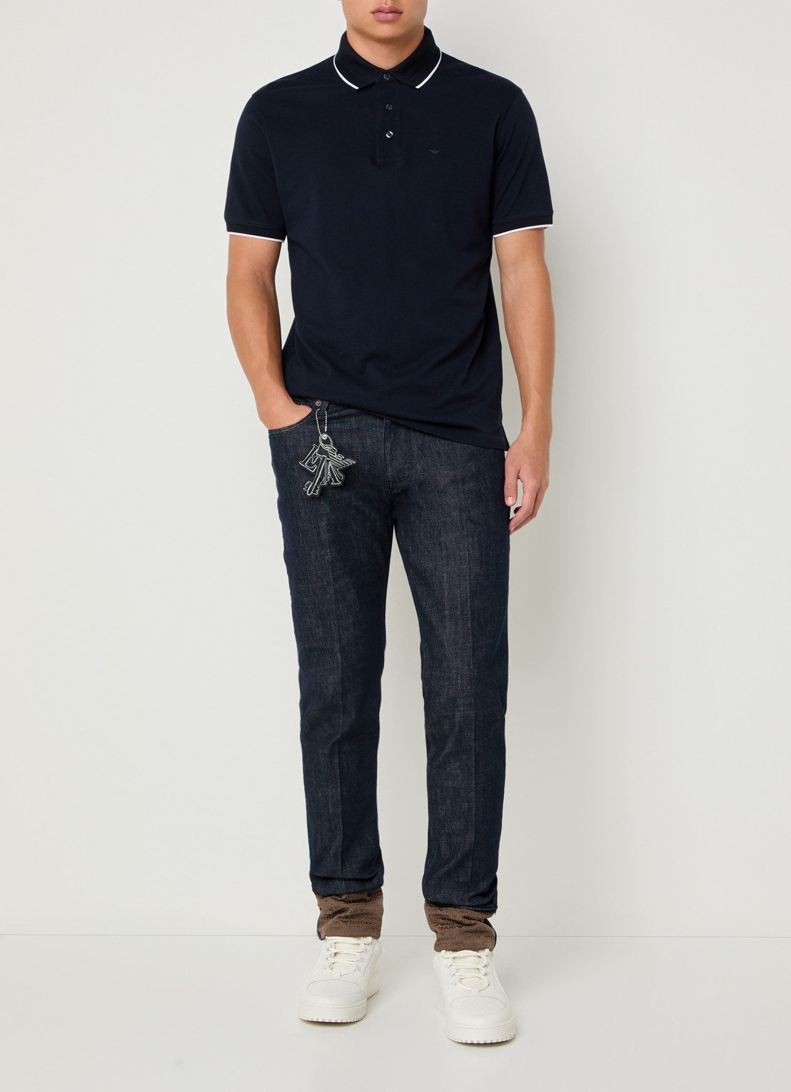 Armani Slim fit jeans met steekzakken - voorkant 2 paars
