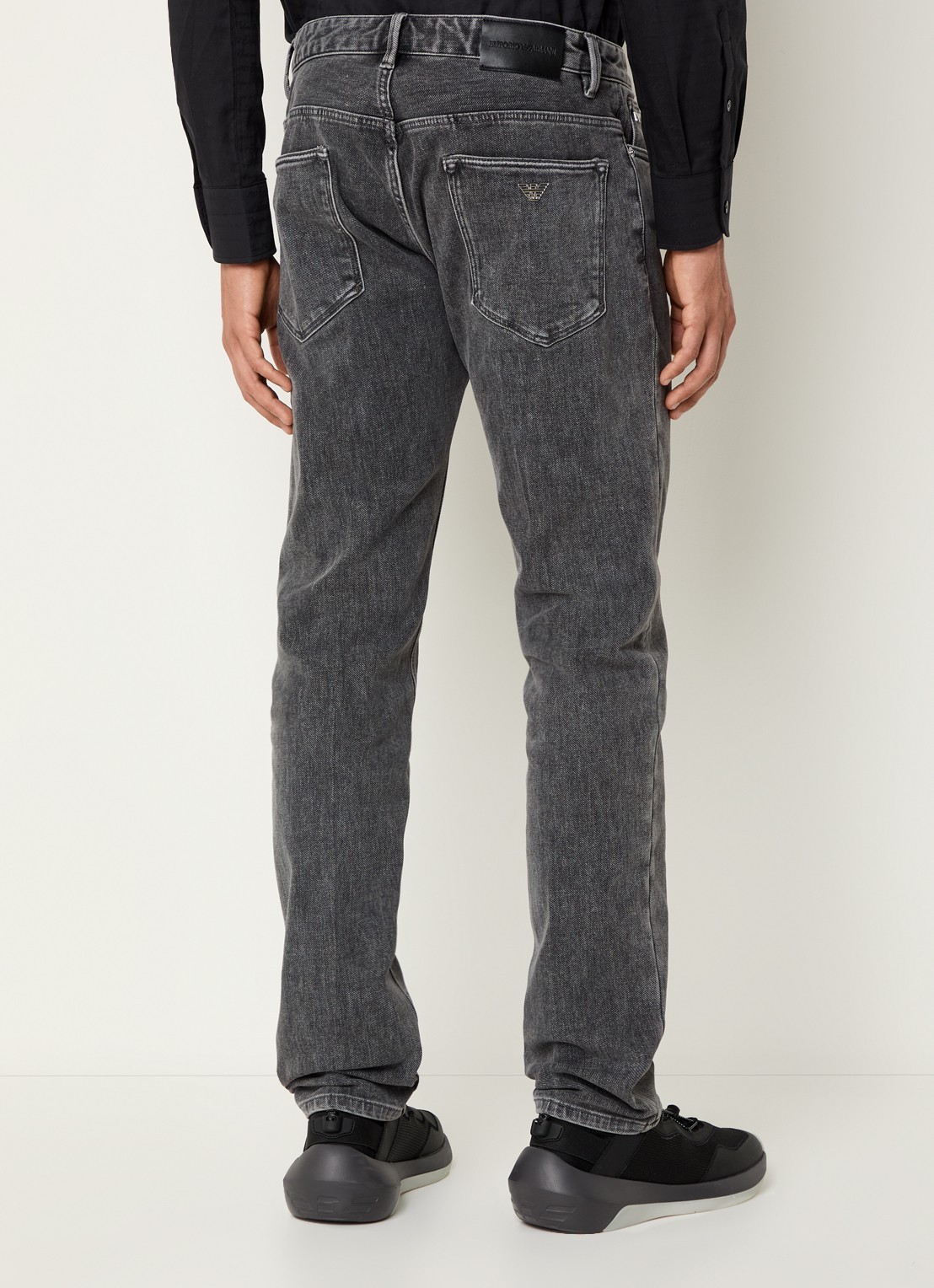 Armani Slim fit jeans met steekzakken - achterkant grijsmele