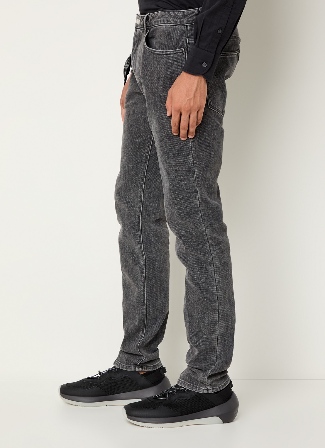 Armani Slim fit jeans met steekzakken - detail 5 grijsmele