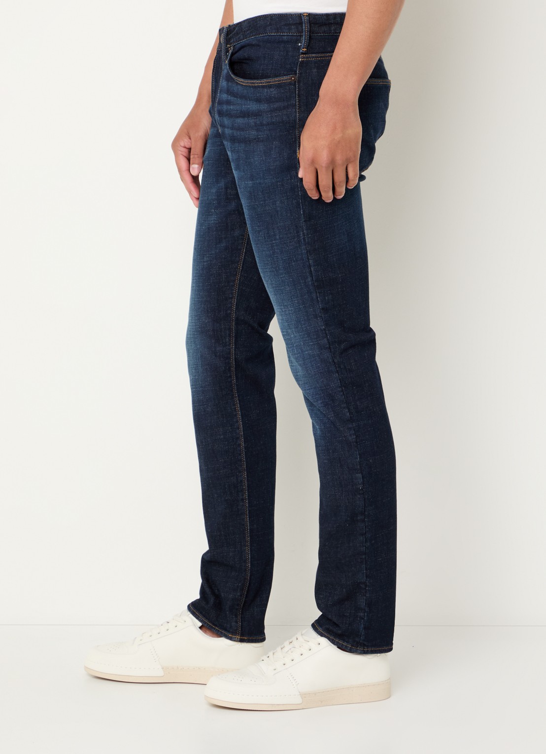 Armani Slim fit jeans met steekzakken - detail 4 kobaltblauw