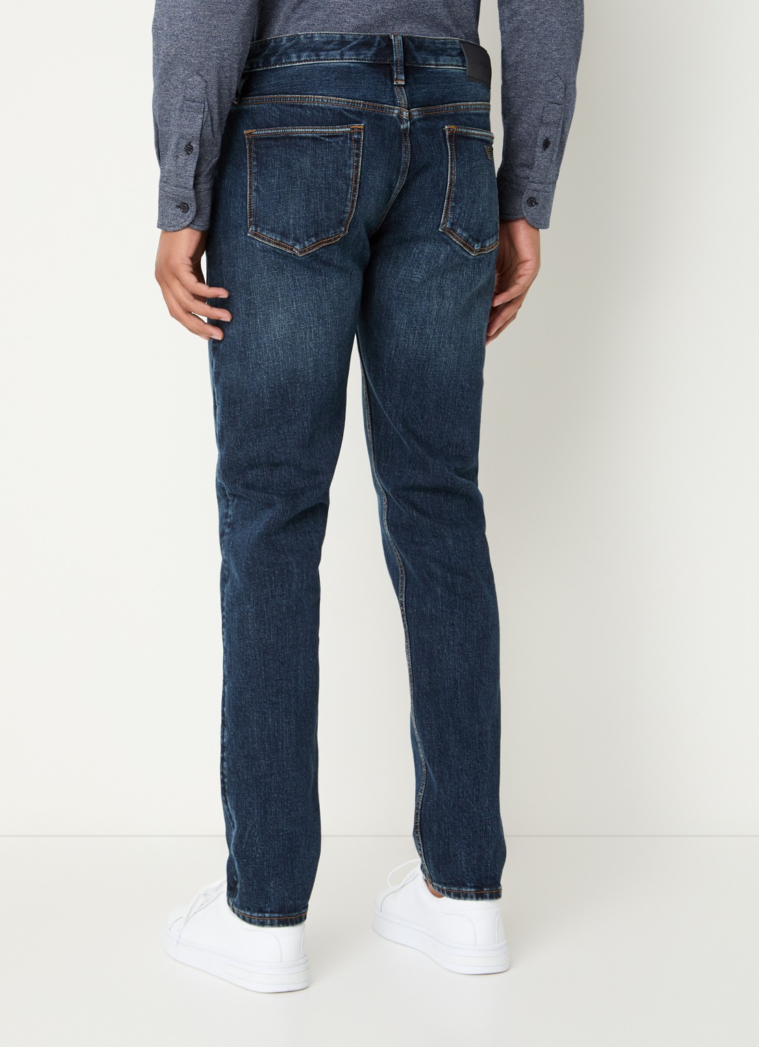 Armani Slim fit jeans met steekzakken - achterkant 5 royalblauw