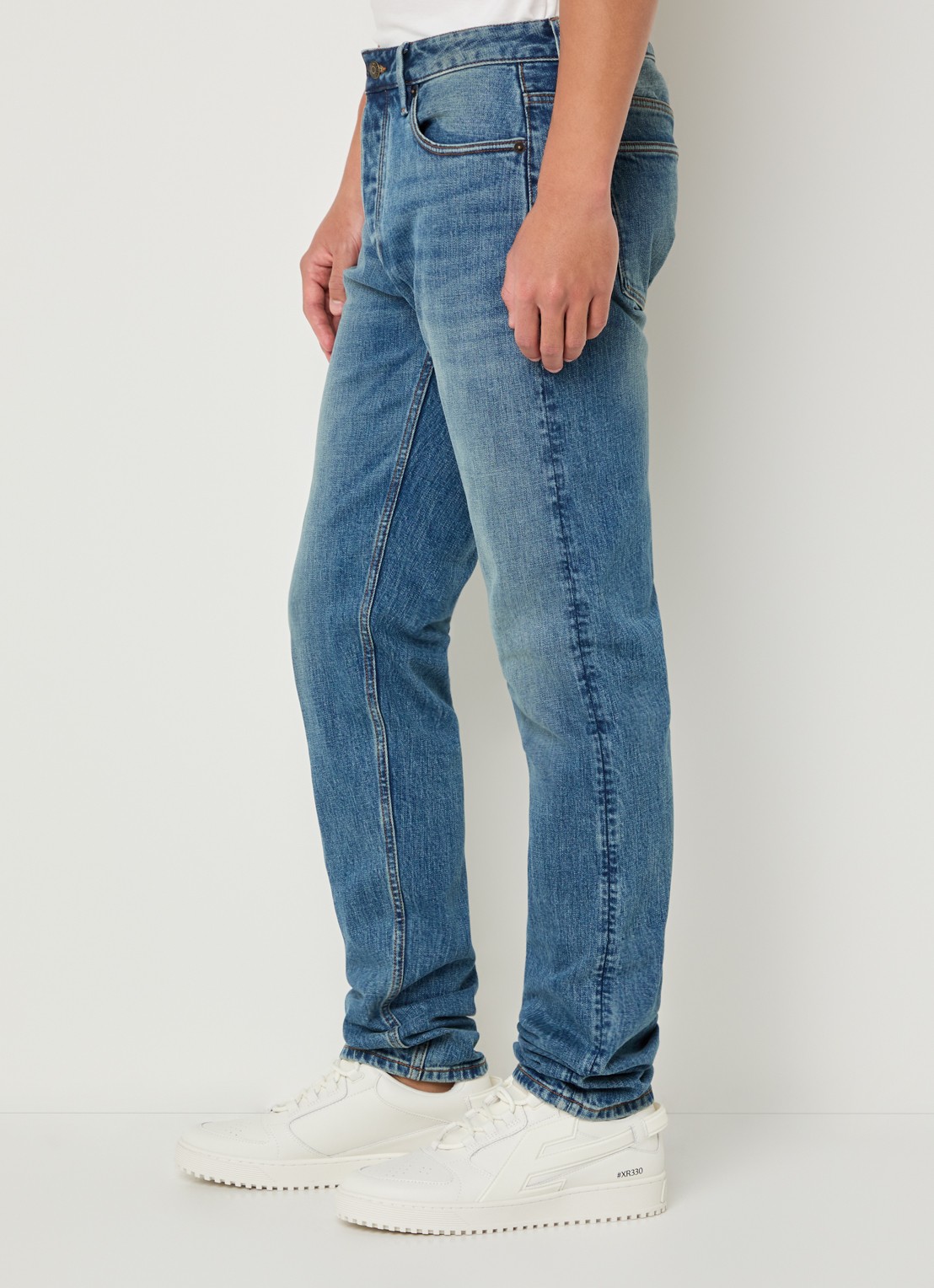 Armani Slim fit jeans met steekzakken - detail 3 middenblauw