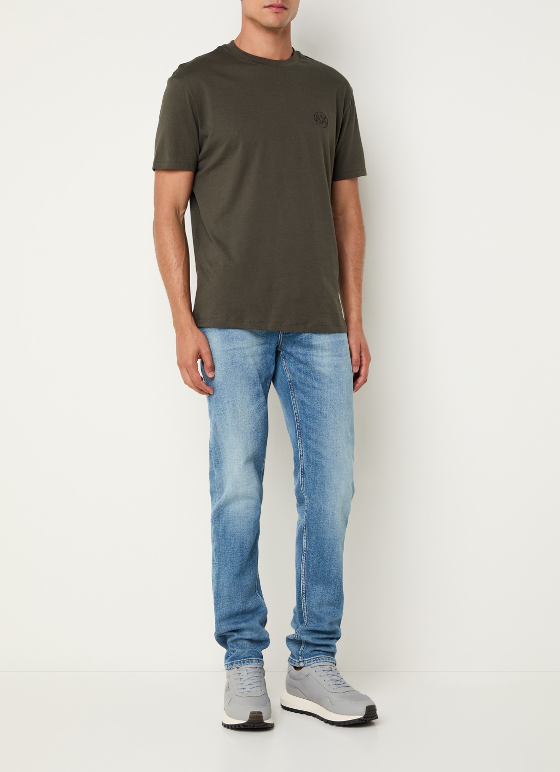 Armani Slim fit jeans met steekzakken - voorkant 4 kobaltblauw