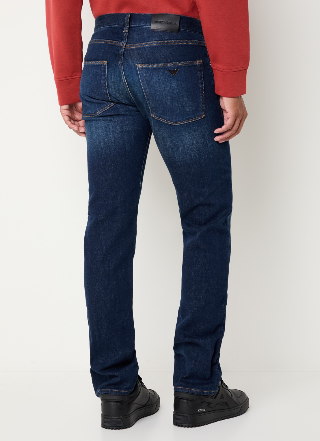 Armani Slim fit jeans met steekzakken - achterkant blauw