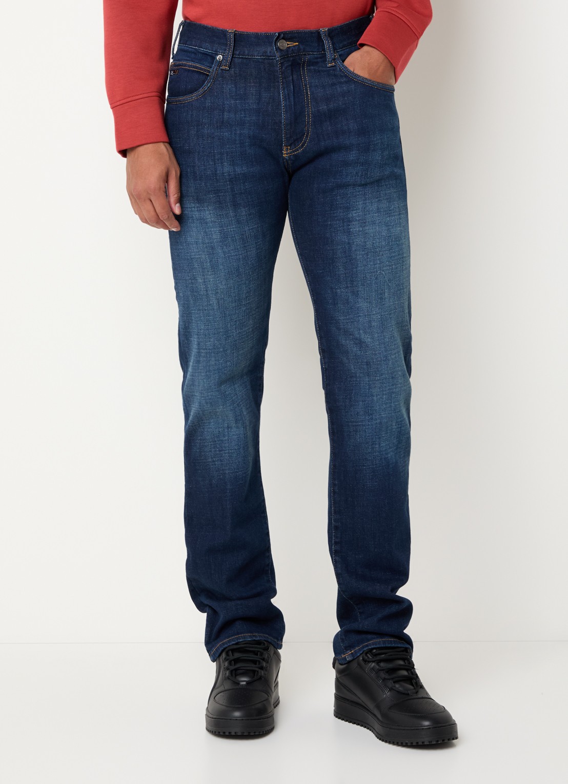 Armani Slim fit jeans met steekzakken - detail 2 blauw