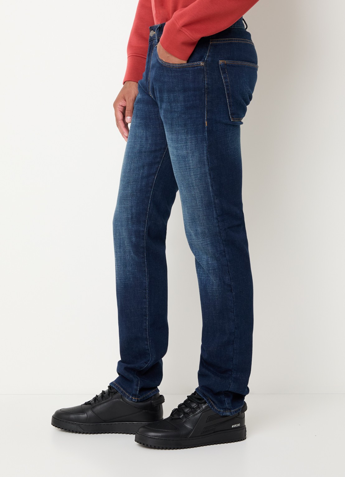 Armani Slim fit jeans met steekzakken - detail 3 blauw