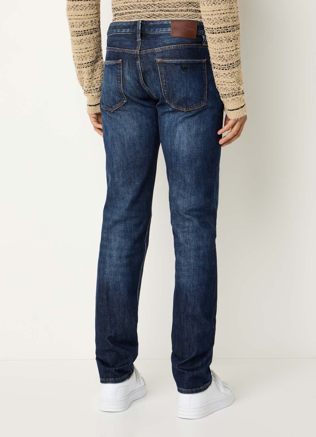 Armani Slim fit jeans met steekzakken - achterkant 3 indigo
