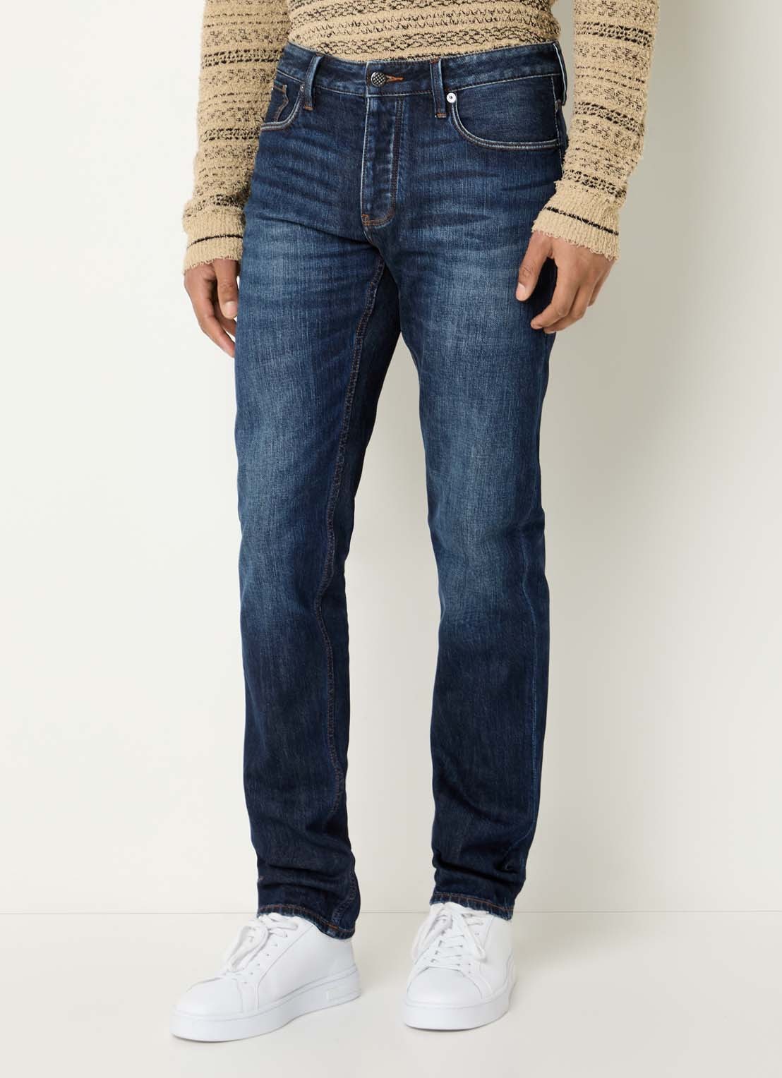 Armani Slim fit jeans met steekzakken - detail 4 indigo
