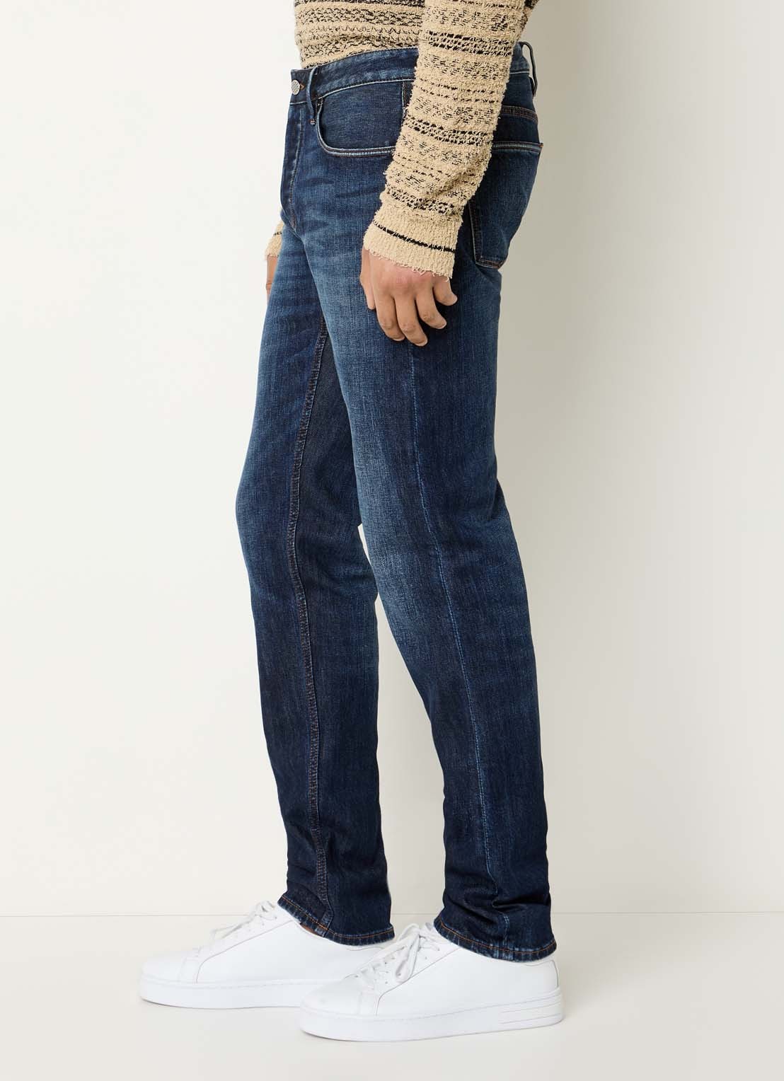 Armani Slim fit jeans met steekzakken - detail 5 indigo