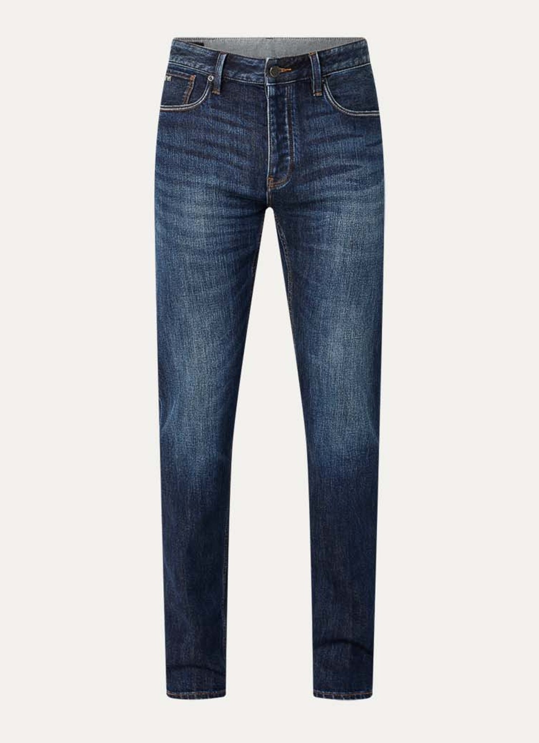 Armani Slim fit jeans met steekzakken - voorkant indigo