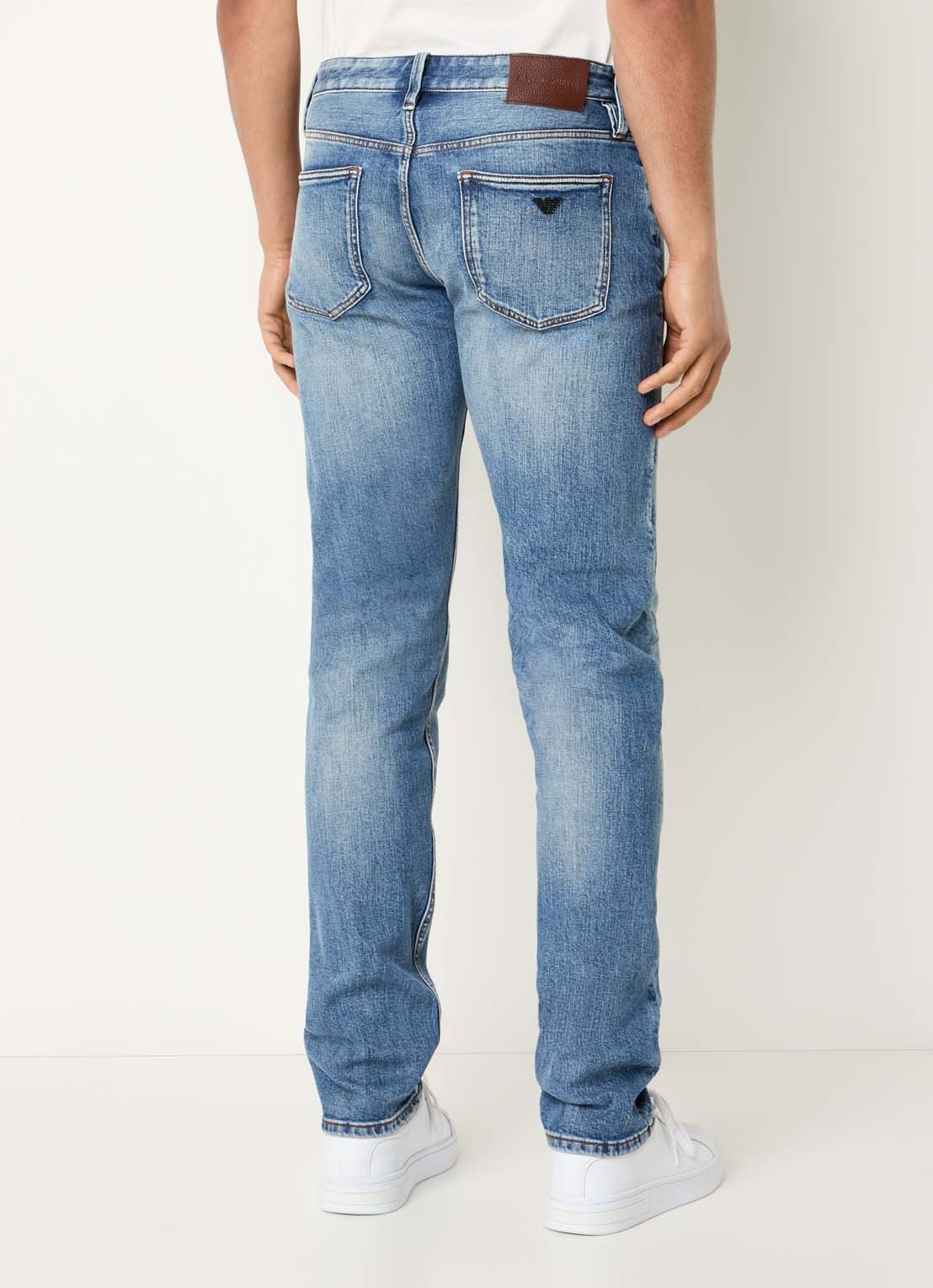 Armani Slim fit jeans met steekzakken - achterkant 3 blauw