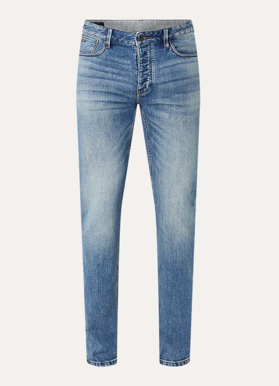 Armani Slim fit jeans met steekzakken - voorkant blauw