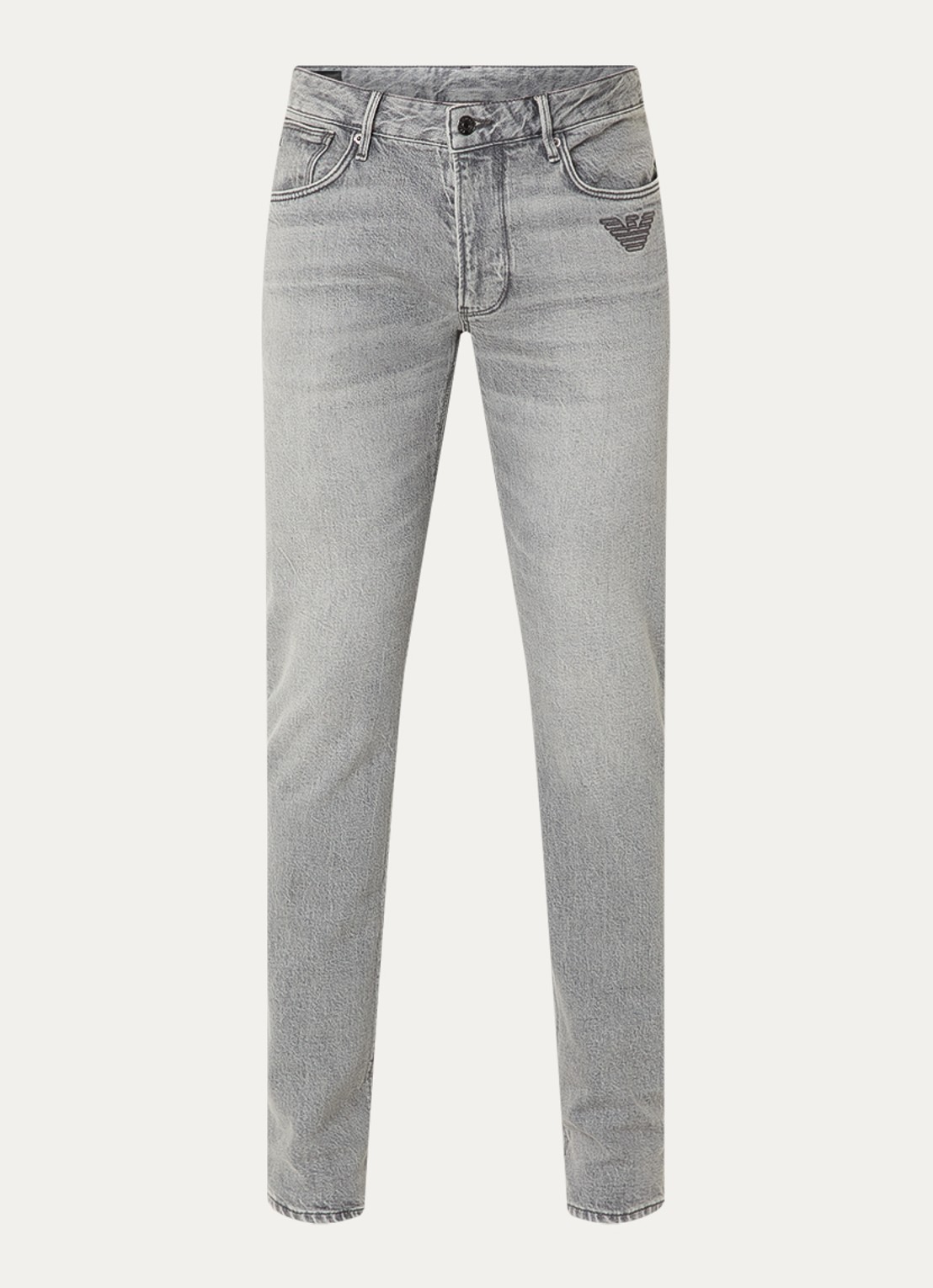Armani Slim fit jeans met steekzakken - voorkant 2 middenblauw