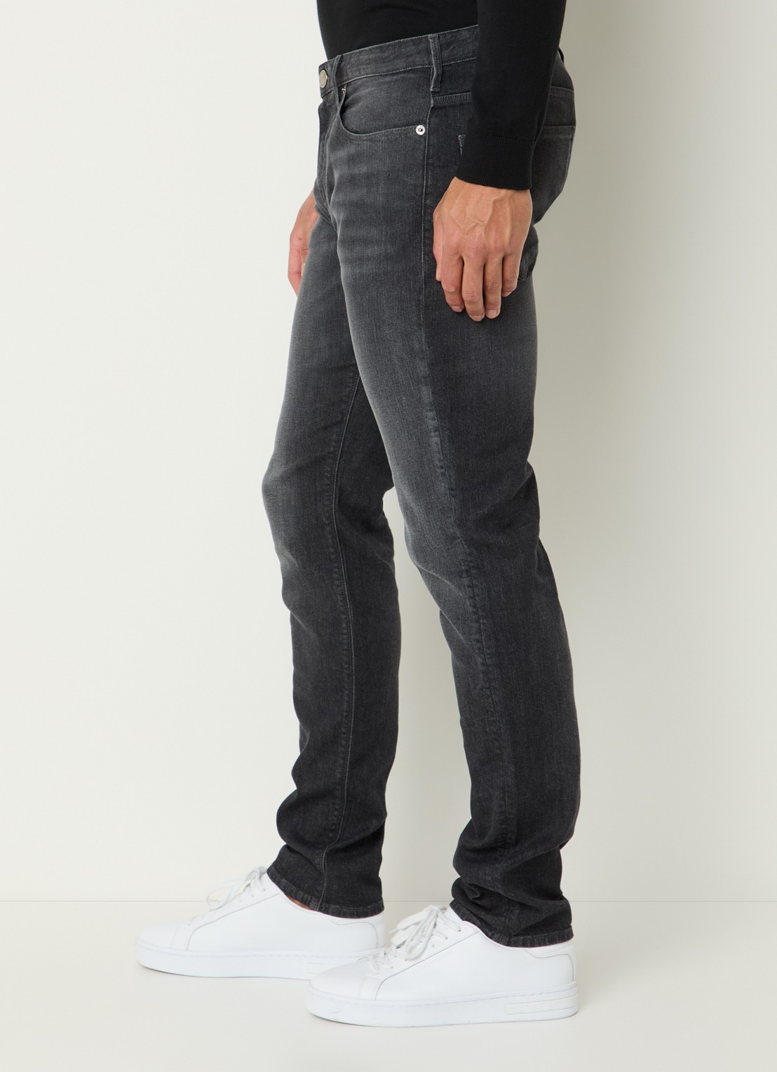 Armani Slim fit jeans met steekzakken - detail 2 antraciet