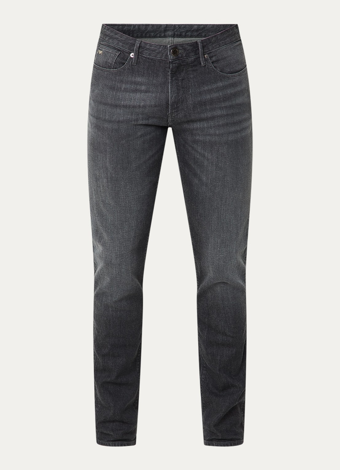 Armani Slim fit jeans met steekzakken - voorkant 3 antraciet