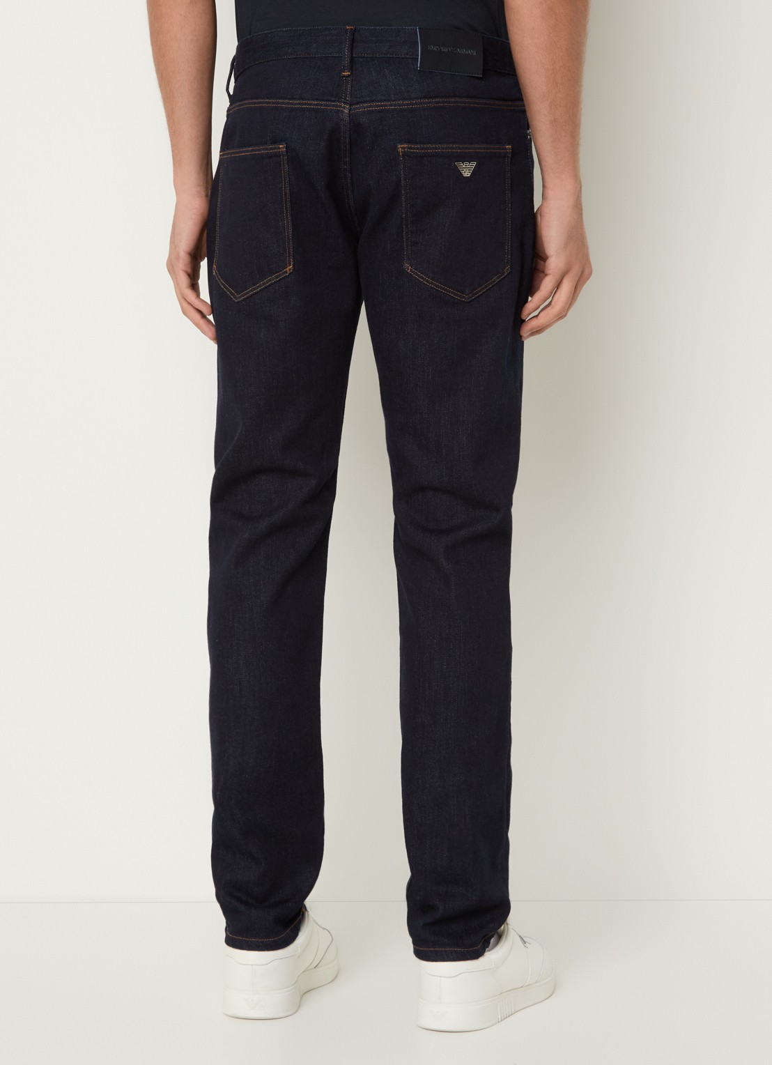 Armani Slim fit jeans met steekzakken - achterkant indigo