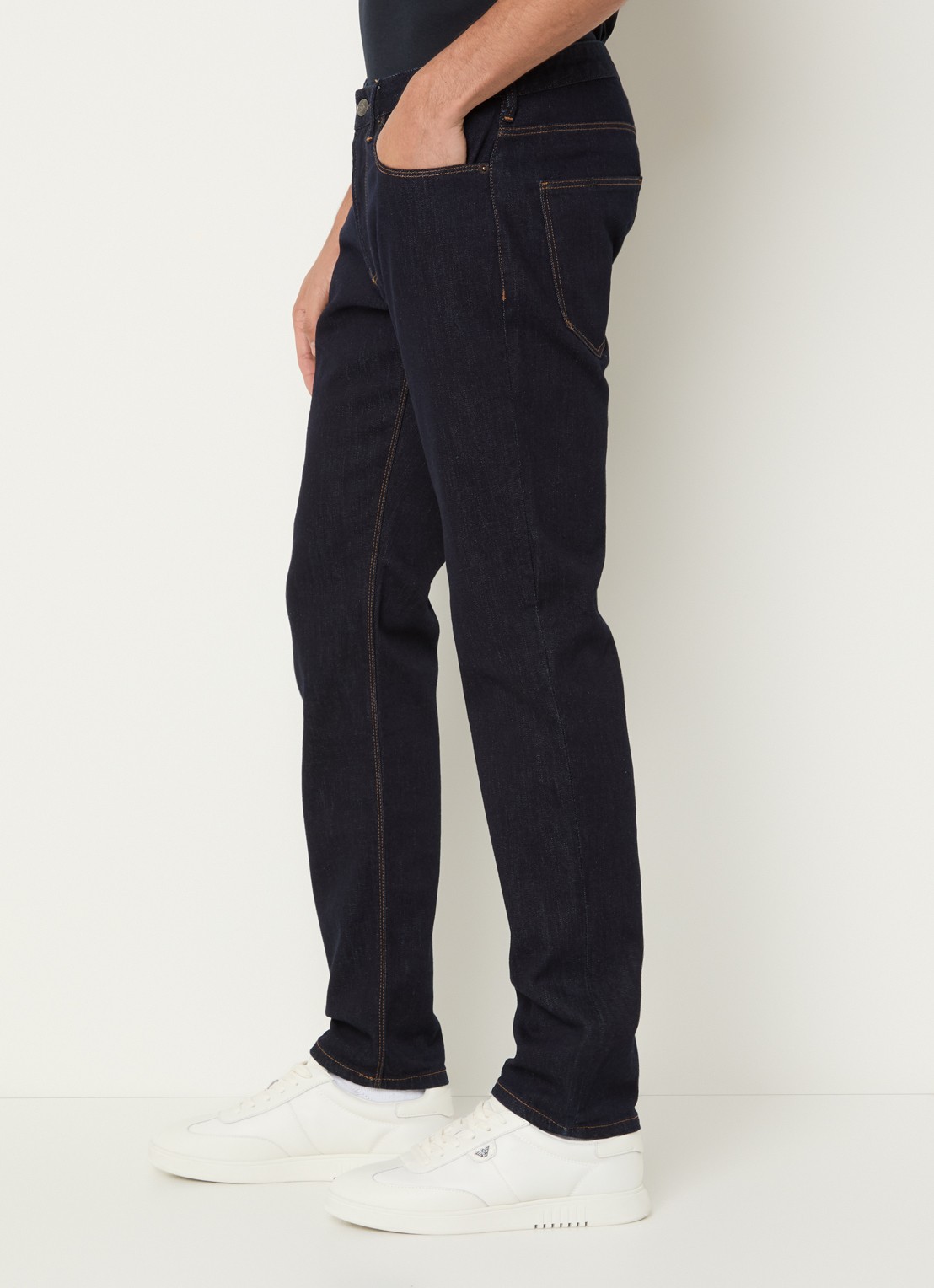 Armani Slim fit jeans met steekzakken - detail 5 indigo