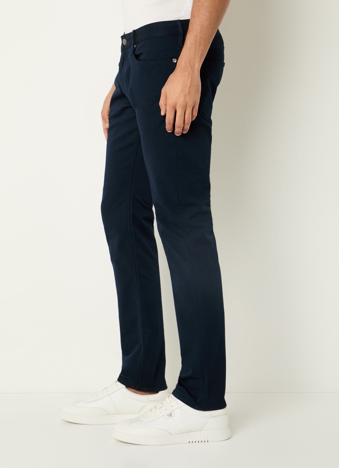 Armani Slim fit jeans met steekzakken - detail 2 donkerblauw