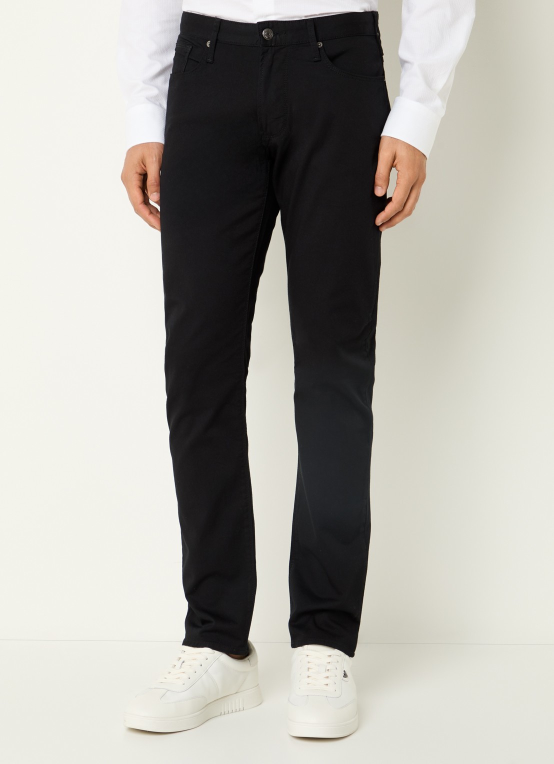 Armani Slim fit jeans met steekzakken - detail 4 zwart