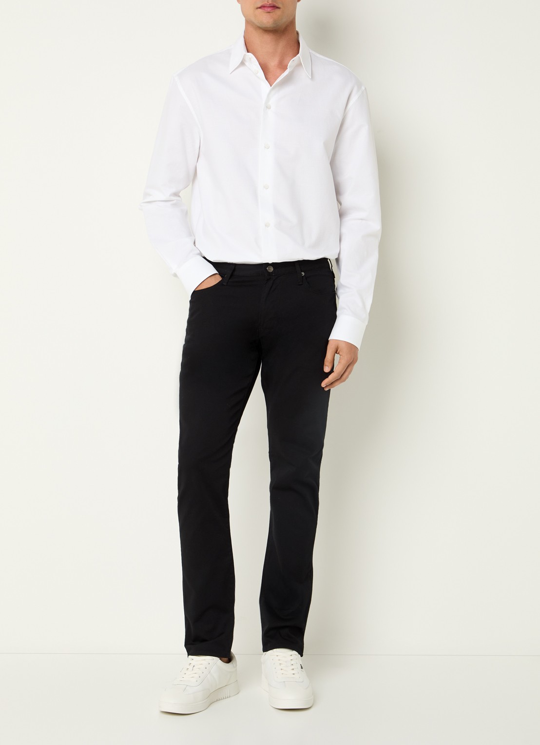 Armani Slim fit jeans met steekzakken - voorkant 3 zwart